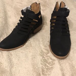 Black cutout bootie